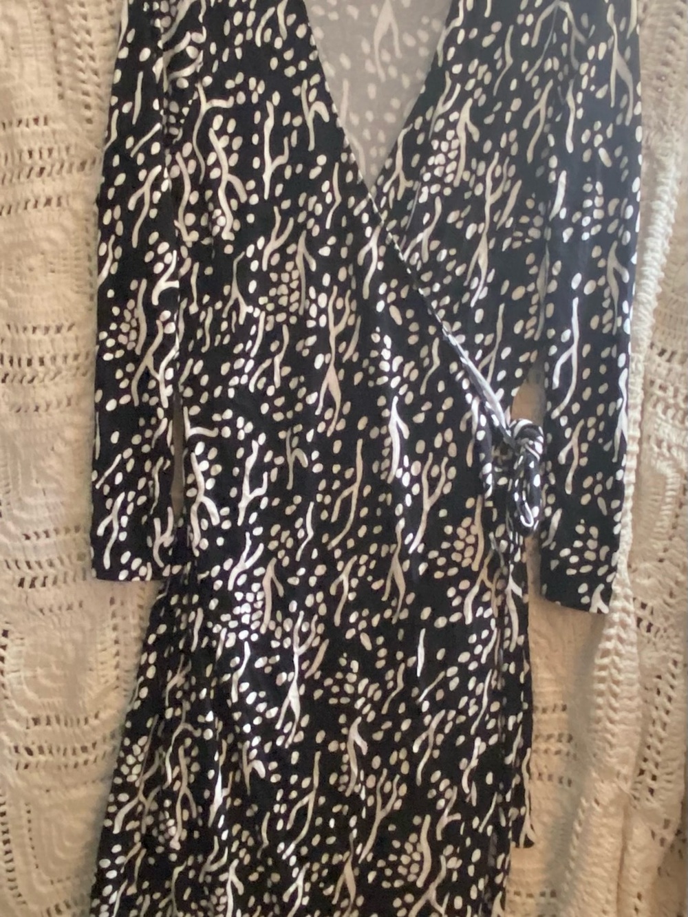 Diane Von Furstenberg for Target Black & White Printed Wrap Midi Dress
